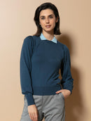 Blusa com efeito de sobreposição e mangas bufantes de cava posta Urbanity