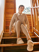 Calça fusô canelada em algodão com alça no pé Biamar