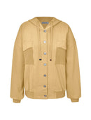 Jaqueta com botões, capuz ajustável, bolsos e mangas de cava quadrada Biamar