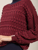 Blusa em algodão em pontos vazados, gola canoa e mangas de cava quadrada Biamar