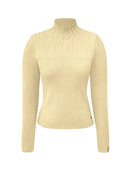 Blusa canelada com gola rolê em ponto laka Biamar