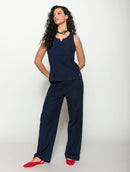 Regata de gola redonda com recorte e fendas Biamar