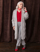 Casaco alongado vazado com mangas de cava quadrada e sem fechamento frontal Biamar