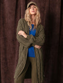 Casaco alongado em algodão com tecimento em tranças e mangas de cava quadrada Biamar