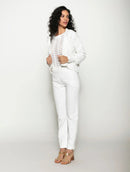 Casaco em algodão com pontos vazados e mangas de cava quadrada Biamar