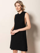 Vestido evasê em algodão com gola redonda e alças largas Urbanity