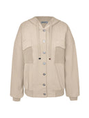 Jaqueta com botões, capuz ajustável, bolsos e mangas de cava quadrada Biamar