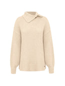 Blusa alongada canelada com gola transpassada e detalhe em alamar Biamar