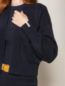 Casaco em algodão com textura e mangas de cava quadrada Biamar