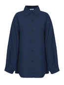 Camisa mullet em linho com botões e mangas de cava posta Biamar