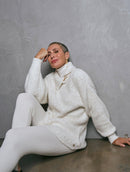 Blusa alongada canelada com gola transpassada e detalhe em alamar Biamar