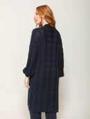 Casaco alongado em algodão com tecimento em tranças e mangas de cava quadrada Biamar