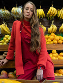 Casaco alongado em algodão com bolsos e mangas de cava quadrada Biamar