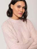 Blusa alongada com gola redonda, bolsos e mangas de cava raglan Biamar