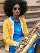 Casaco com listras em contraste e mangas de cava posta Urbanity