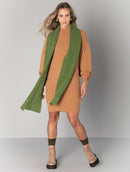 Vestido de gola média com mangas bufantes de cava quadrada aBenção