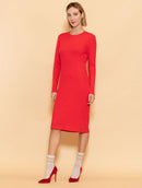 Vestido Urbanity com gola redonda com abertura nas costas