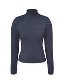 Blusa canelada com gola rolê em ponto laka Biamar