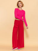 Calça pantalona com pregas e bolsos faca Urbanity