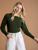 Blusa com efeito de sobreposição e mangas bufantes de cava posta Urbanity