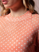 Blusa em tule com estampa poá Urbanity