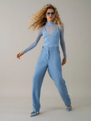 Calça reta com bolsos e botões Biamar