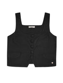 Regata com decote quadrado, recorte frontal e botões Biamar