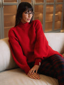 Blusa alongada com gola transpassada e mangas bufantes de cava quadrada Biamar