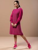 Vestido evasê em algodão com gola redonda e alças largas Urbanity