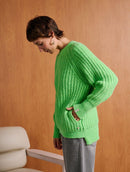 Blusa alongada com gola redonda, bolsos e mangas de cava raglan Biamar