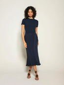 Blusa canelada com decote redondo e mangas curtas Biamar