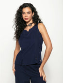 Regata de gola redonda com recorte e fendas Biamar