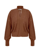 Casaco em algodão com pontos vazados e mangas de cava quadrada Biamar