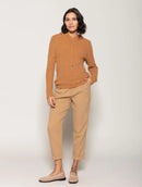 Blusa canelada com capuz ajustável em cordões Biamar