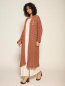 Casaco alongado em algodão com trama vazada Biamar