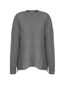 Blusa alongada com fenda e manga de cava posta Biamar