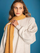 Vestido de gola média com mangas bufantes de cava quadrada aBenção