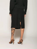 Saia midi com tecimento em tranças Biamar