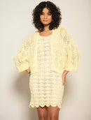 Casaco em algodão com trama vazada e cava posta Biamar