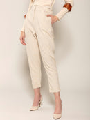 Calça com pregas, bolsos e barra dobrada Biamar