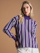 Blusa com padronagem em listras, gola média e mangas de cava quadrada Urbanity