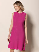 Vestido evasê em algodão com gola redonda e alças largas Urbanity