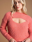 Blusa com efeito sobreposição, gola redonda e mangas de cava quadrada Urbanity