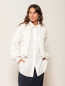 Casaco em ponto laço com mangas bufantes e sem fechamento frontal Biamar