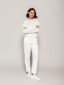 Blusa em lã e cashmere com tecimento em tranças, gola canoa e mangas de cava quadrada Biamar