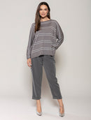 Blusa oversized com gola redonda Urbanity