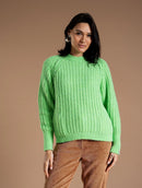 Blusa alongada com gola redonda, bolsos e mangas de cava raglan Biamar