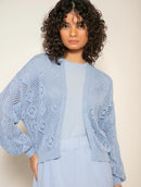 Casaco em algodão com trama vazada e cava posta Biamar