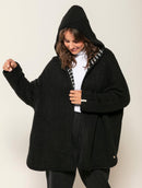 Casaco oversized reversível com capuz e sem fechamento frontal Biamar