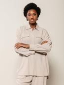 Camisa alongada em viscolinho com botões e bolsos Biamar